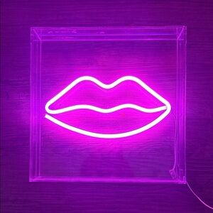 Neon Lips Wall Art
